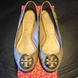 Tory Burch light snake skin flat